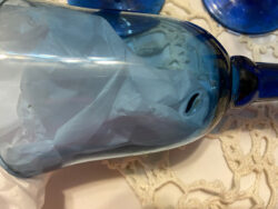 Cobalt Blue Hand Blown Long Stemmed Glasses Used