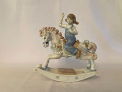 Paul Sebastian 191 Girl on Rocking Horse Porcelain By Meico