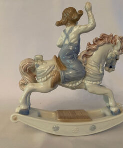 Paul Sebastian 191 Girl on Rocking Horse Porcelain By Meico