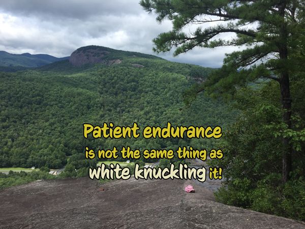 patient endurance is not white knuckling it
