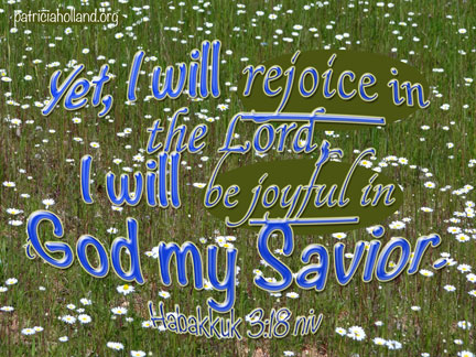 yet I will rejoice in the LORD, I will be joyful in God my Savior. Habakkuk 3:18