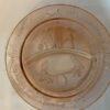 See Saw Margery Daw pink depression glass divided child plate 1930