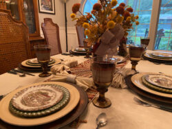 Thanksgiving Complete Table Setting Johnson Bros Wild Turkey Decanter Arrangement